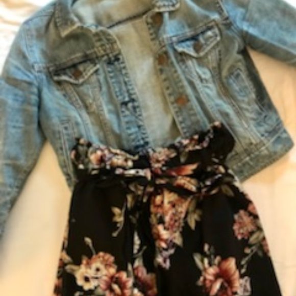 Tie-Waist Floral Pants - Picture 1 of 3